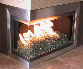 corner fireplace metal surround 