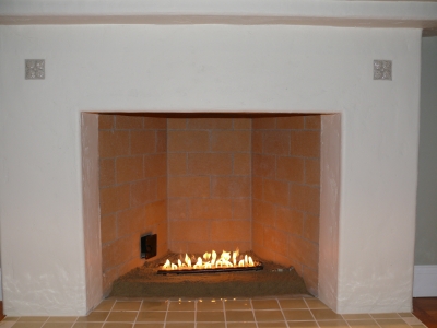 fireplace to glass conversion with fireballs