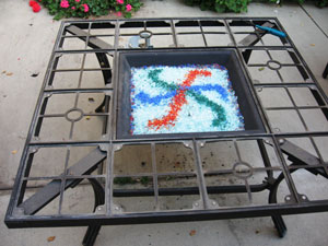fire glass design for outdoor fire pit
