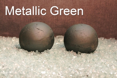 Painted Metallic Green Terracotta Fireball
