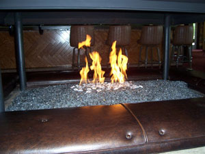  commercial restaurant fireplace converted to fireglass
