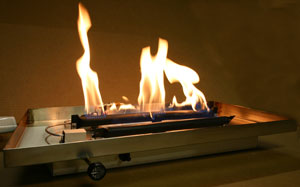 indoor fireplace with ventless burner