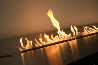 metal fireglass ribbon burners